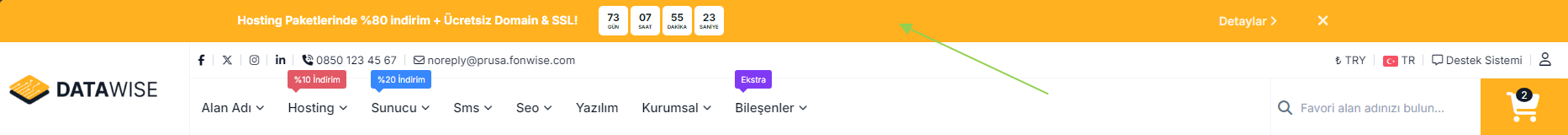 Sabit Üst Duyuru