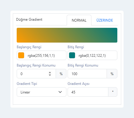 Düğme Özel Gradient Stili