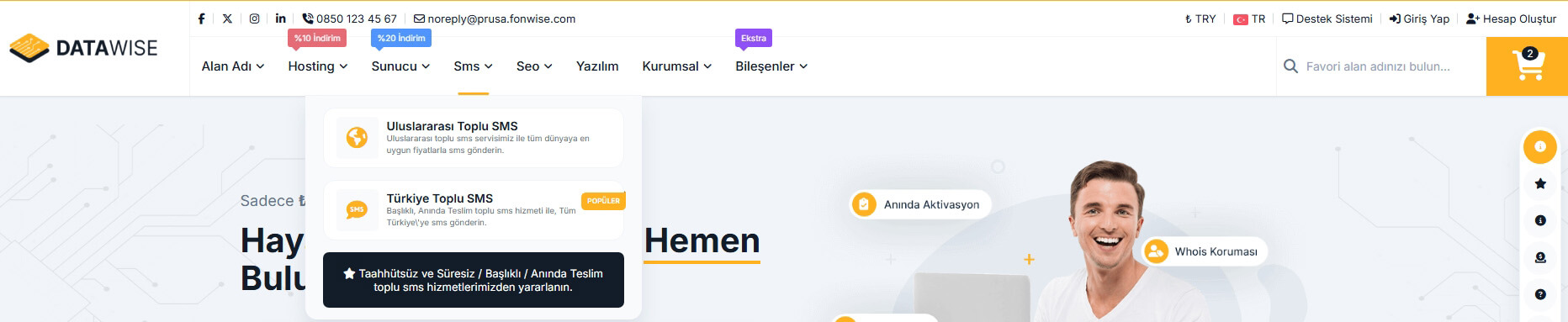 SMS Mega Menü